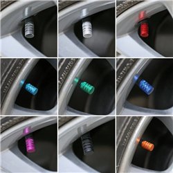Set of 2 Colored Valve Caps - Anodized Aluminium - Universal fitment