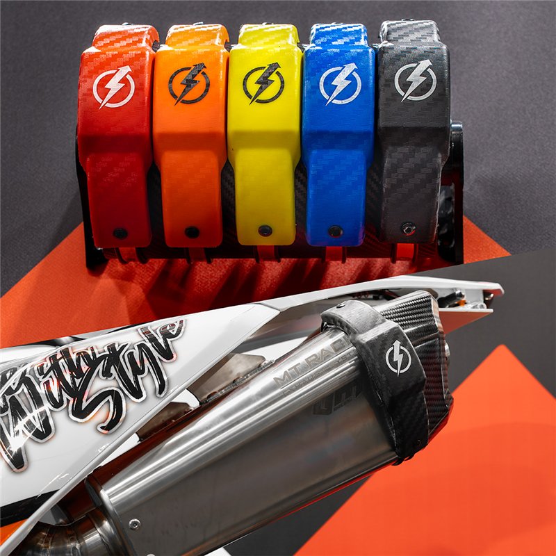 Protecteur d'échappement – Protection d'échappement Supermoto Carbon Design (universelle)-Protection contre les cascades et les accidents-Movetronix Shop - Special motorbike products & accessories